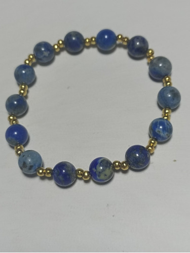 Pulsera  De Lapis Lazuli 19,cm Largo 