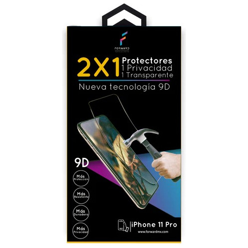 Protector De Pantalla 2x1 Para iPhone 11 Pro