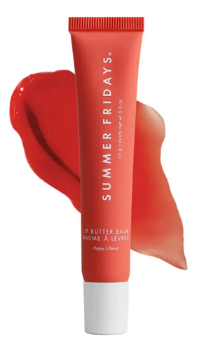 Summer Fridays lip butter balm for hydration & shine in poppy