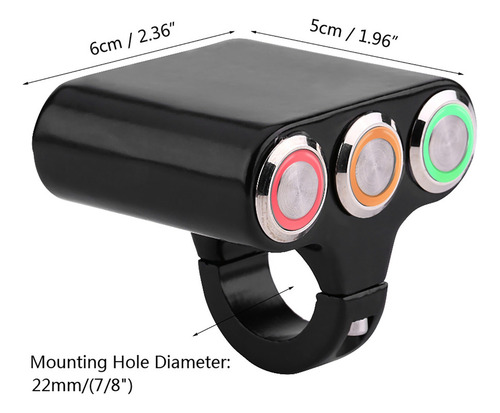 Mc1 Interruptor De Luz Led Antiniebla Freno Manillar Moto