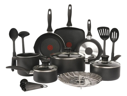 Batería De Cocina 20 Piezas Easy Care, T-fal, B466sk84 Negro