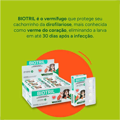 Vermifugo Caes Filhote Biotril 01-40kg 4cp