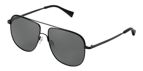 Gafas de sol Hawkers Teardrop One size, diseño Black Dark con marco de acero inoxidable color negro mate, lente negra clásica, varilla negra mate de acero inoxidable/nailon tr90