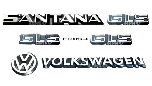 Símbolos Santana Gls Volks + Laterais Gls + Vw - 1987 À 1990