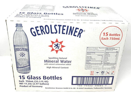 Agua Mineral 750 Ml Caja De 25.3 Onzas Gerolsteiner