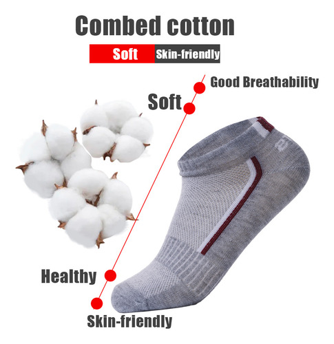 Calcetines Deportivos Para Hombre, 5 Pares, Transpirables Y