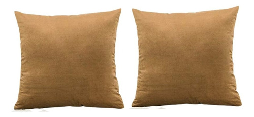 Set 2 Cojín Decorativo Minimalista Sala Recamara Camel Velvet