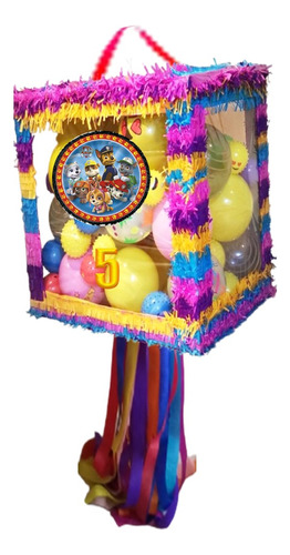 Piñata Cubo Transparente Paw Patrol