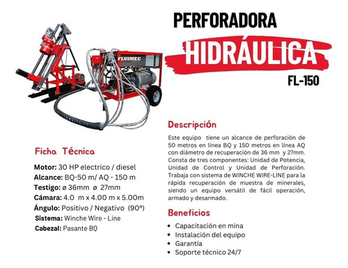 Hidraulica Fl-150 / Perforación Diamantina / Linea Aq Y Bq