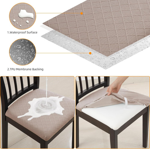 Juego De 6 Fundas Impermeables Para Sillas De Comedor, Funda