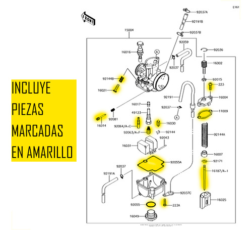 Kit Reparacion Carburacion Kawasaki Kx 85