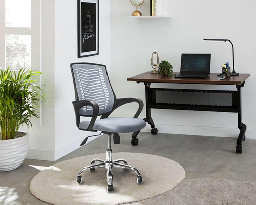Silla De Oficina Top Living Sill-c2 Silla Ergonómica Ejecutiva Giratoria Para Escritorio Color Gris