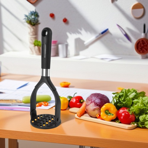 Triturador De Patatas Manual Plegable Con Mango Negro, Frijo