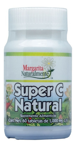Imagen 1 de 3 de Super C Natural (60 Tabs De 1000 Mg) Margarita Naturalmente