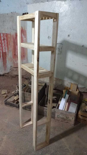 Imagen 3 de 5 de Mueble Organizador De Baño Para Inodoro De Madera De Alamo
