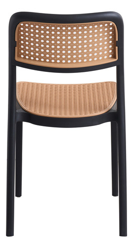 Silla De Comedor Tina Packx2 Diseño Rejilla Plástica Baires4 Estructura De La Silla Negro Asiento Marrón Claro Diseño De La Tela Rejilla De Viena