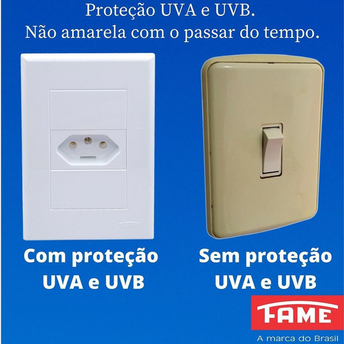 8un Tomada Padrão Quádrupla 20a 4x4 Com Placa Evidence Fame