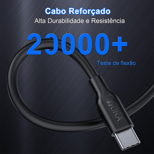Cabo Usb C Para Usb A 1hora 2.1a Macho 1 Metro Preto