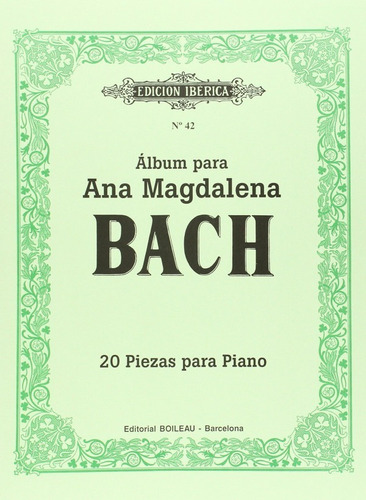  Álbum Ana Magdalena Bach:20 Piezas Para Piano 