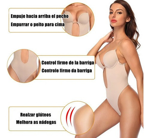 Body Moldeador De Espalda Con Cuello En V Deep U Shaper Back