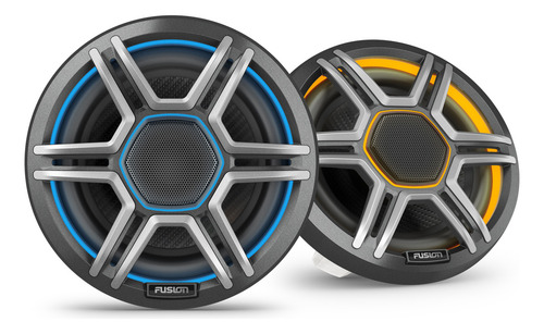 Parlantes Nauticos Apollo 6.5 Led Rejilla Deportiva Coaxial Color Gris oscuro