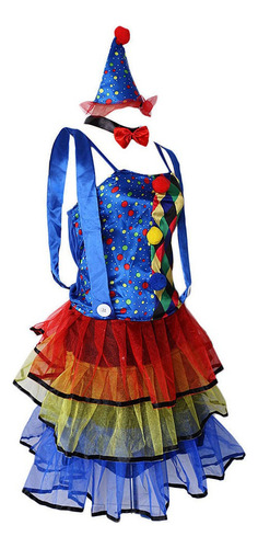 Disfraz De Payaso De Circo Comedia Mujer Señoras Vestido De