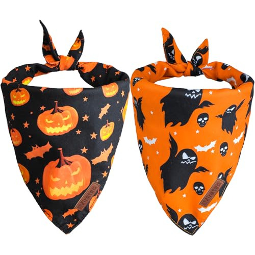 Viretec Bandanas Para Perros De Halloween, Pañuelos Con Pat