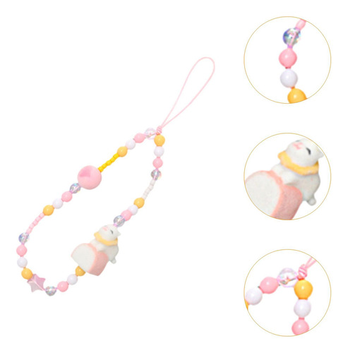 Pulseira De Telefone Com Contas, Desenho Animado, Amarelo