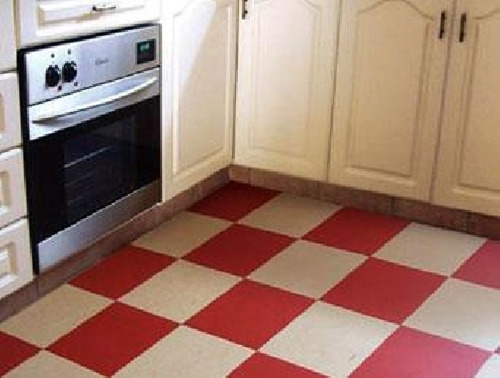 Imagen 3 de 7 de Piso Vinilico En Rollo 0.5mm X 2m X Lv Tipo Damero Rojo