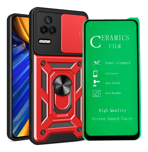 Estuche Antichoque + Vidrio Cerámico Para Xiaomi Poco F4 