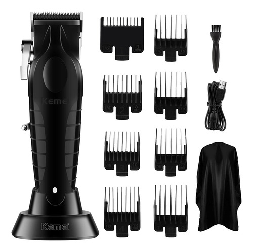 Maquina de corte cortadora de cabello kit kemei km-2296 Negro