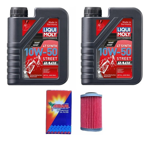 Pack 2lt Liqui Moly Street Race 10w50 + Filtro Aceite Ktm