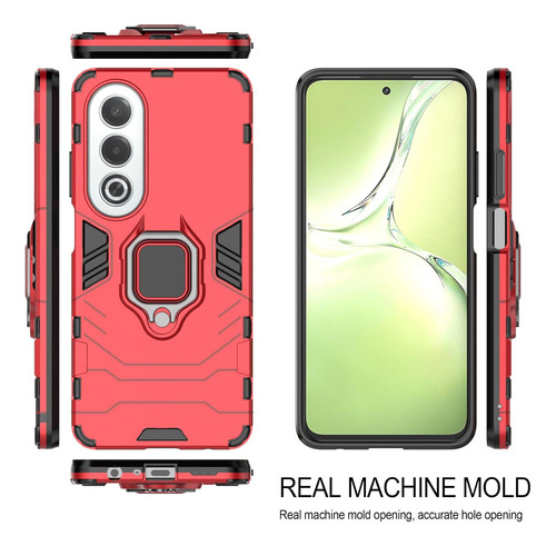 Funda Uso Rudo Carcasa Para Oppo A80 5g/a3 Pro/k12x 5g+mica Rojo Oppo A80 5g / Oppo A3 Pro/oppo K12x 5g