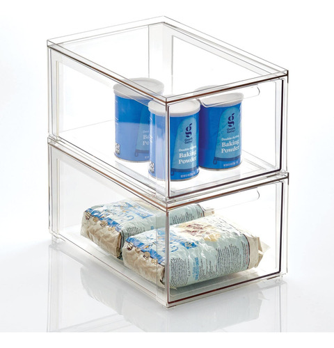 Organizador Apilable Para Cocina Set De 2 Transparente