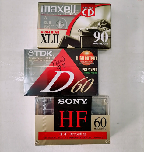Cassettes Vintage Nuevos X3 Tdk Sony Maxell Envio Gratis