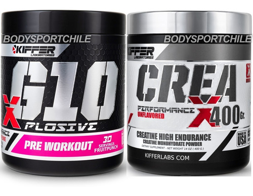 Pre Entreno G10 30serv + Creatina Monohidrata 400grs Kiffer