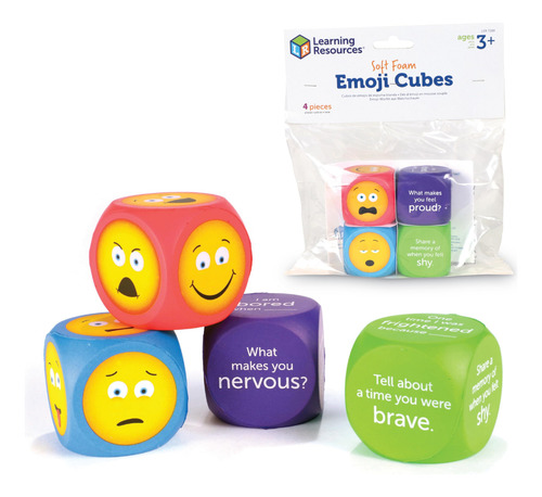 Juego De 4 Recursos De Aprendizaje Con Cubos De Emojis De Es