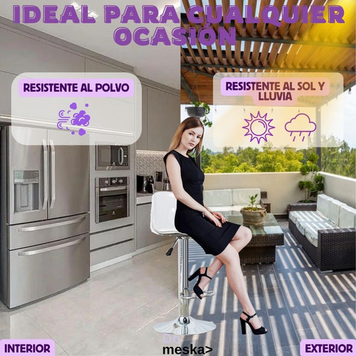 Silla Comedor Banco Barra Restaurantes 1 Pz Hogarden Vini Piel Metal Transparente