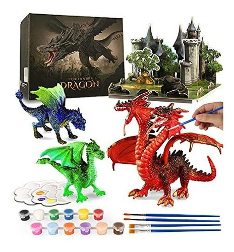 Pinte Sus Pr Os Dragones Kit De Pintura Juguetes De Dra...