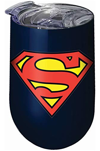 Spoontiques - Vaso De Acero Inoxidable Con Logo De Superman,