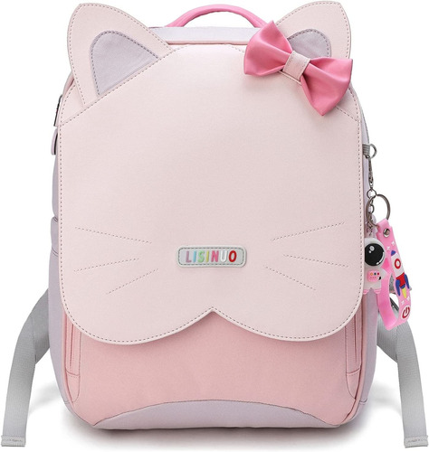 Mochila Para Niñas Gatito Para Jardin, Escuela Primaria, Vio