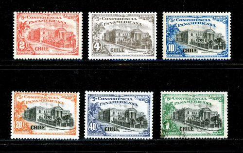 Sellos Postales De Chile. Conferencia Panamericana. 1923.