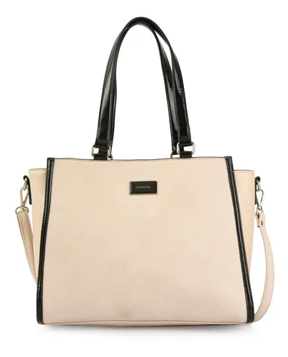 comprar Cartera Dos Asas Tres Divisiones Grande Rachel Blanco Crudo