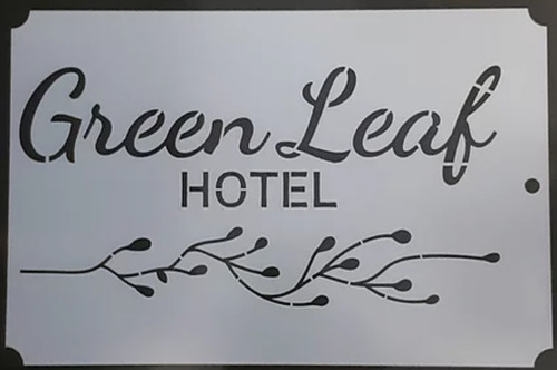 Imagen 2 de 2 de Camila - Stencil Green Leaf Hotel 20 X 30cm - Ca103