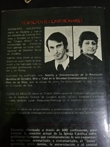 El Sexo En El Confesionario Norberto Valentini Clara Di M.