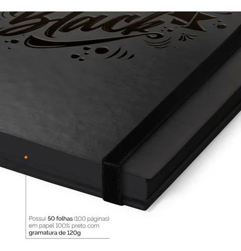 Sketchbook Black Cuaderno De Dibujo Hojas Negras 15x21 120g Color No aplica