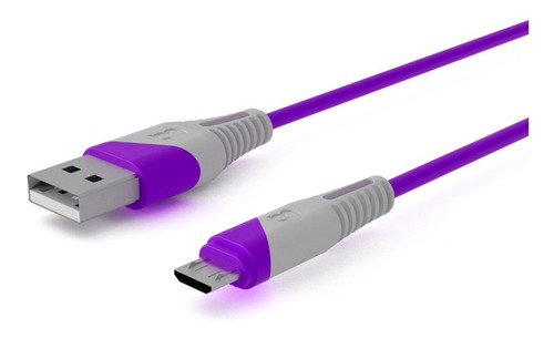 Gowin Cable Micro Usb 3 Metros Celular Carga Y Datos Color Morado