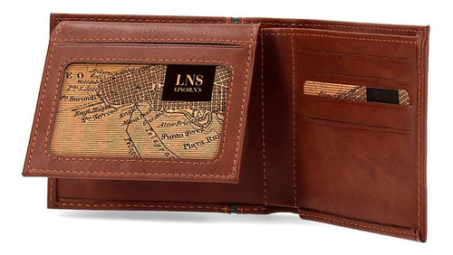 Imagen 2 de 6 de Billetera Lincoln´s hombre Con Vivo Vertical 10671 Azul