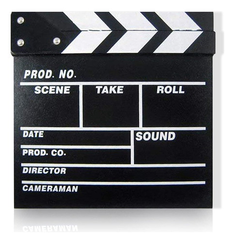 Tabla Cortar Borrado Seco Negro Clapperboard Clap Stick