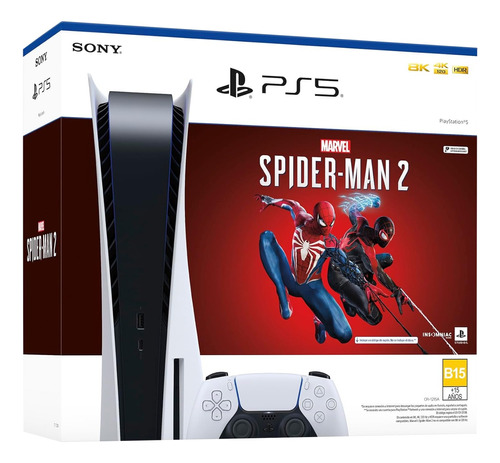 Consola Playstation 5 Bundle Spider Man 2 825gb Con Lectora